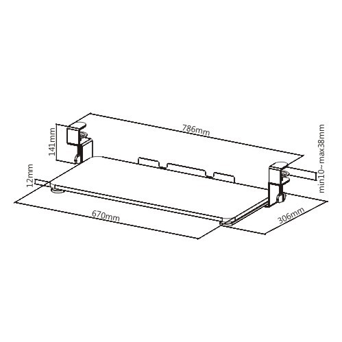 Clamp-On Keyboard Tray KBT-07 Free up Your Desk Space and No Damage to Furniture from china(chinese)