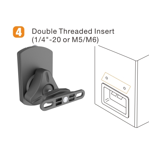 SOPORTE DE PARED PIVOTANTE PARA ALTAVOZ SATÉLITE SB-38 Se adapta a inserto roscado único, inserto roscado dual e inserto de ojo de cerradura from china(chinese)