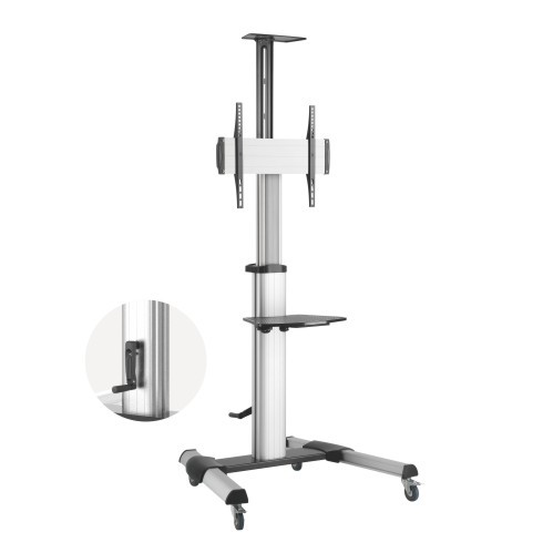 CARRO DE ALUMINIO AJUSTABLE EN ALTURA PARA TV CON MANIVELA TTV04H-44TW Para la mayoría de televisores de pantalla plana de 32"-55" from china(chinese)