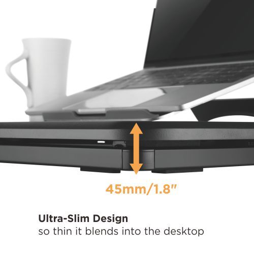 Ultra-Slim Sit-Stand Desk Converter (Helical Spring) DWS26-01N Low Profile with Ample Surface from china(chinese)