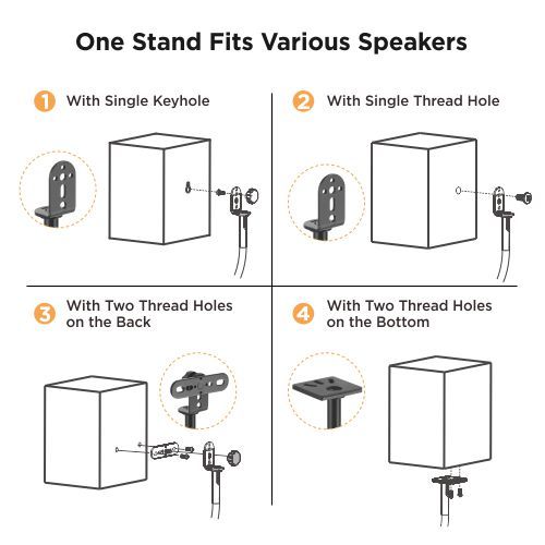 Height Adjustable Satellite Speaker Floor Stands SS-05 Perfect for most Satellite Speakers and Small Bookshelf Speakers from china(chinese)