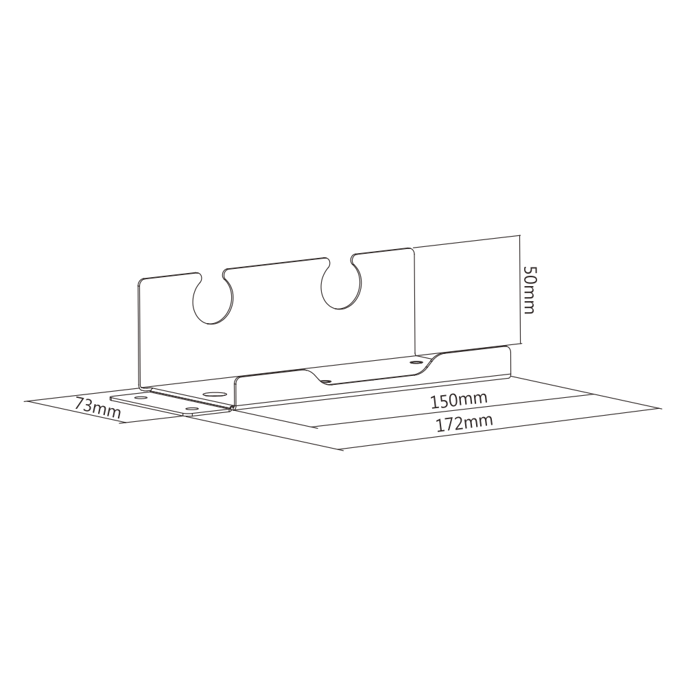 Under-Desk Modular Power Strip Holder (Tray)