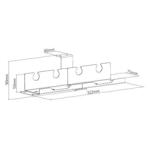 Under-Desk Modular Power Strip Holder (Set) MH02-5 Compatible with most EU, UK & US power strips from china(chinese)