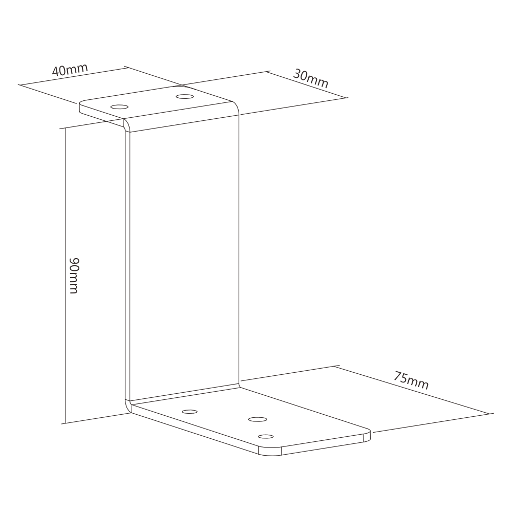 Under-Desk Modular Power Strip Tray (Hook)