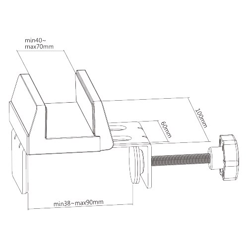 Clamp-On Power Strip Desk Leg Mount MH02-4 Compatible with most EU, UK & US power strips from china(chinese)