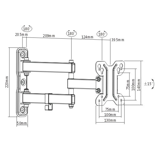 Economy Full-motion TV Wall Mount  LDA11-113 For most 13’’-27’’ LED, LCD flat panel TVs from china(chinese)