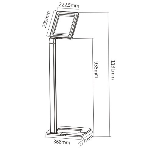 Anti-theft Tablet Kiosk Floor Stand with Aluminum Base PAD15-01 For Most 9.7”-10.1” Tablets from china(chinese)