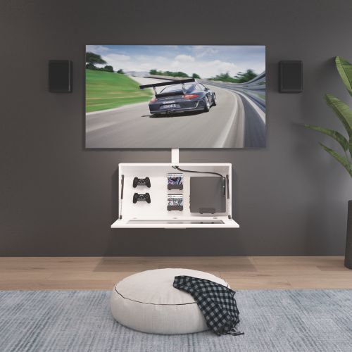 Wall-Mounted Drop Down Under-TV Cabinet