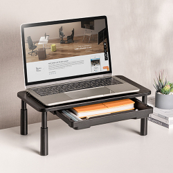 Ventilated Height Adjustable Monitor/Laptop Stand with Drawer