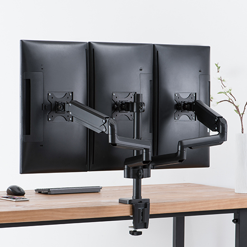 USBポート付きプレミアムトリプルモニターアルミニウムポールマウントガススプリング式モニターアーム LDT26-C036UP モニターの調整と配置-小さなデスクトップに最適 from china(chinese)