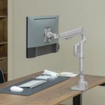 Single Monitor Pole-Mounted Thin Gas Spring Monitor Arm with USB Ports