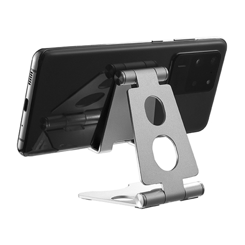 Portable Aluminum Cell Phone Stand with Dual Adjustable Panels PHS02-2S Compatible with Smartphones below 6.5" from china(chinese)