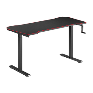  Economical Manual Sit-Stand Desk with Desk Mat & 2-Piece Partitioned Table Top (1400×670mm)