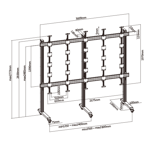 CARRO DE VIDEOWALL PARA PANTALLAS ABSEN® ACCLAIM DE 6X6 LES01-66AA  from china(chinese)
