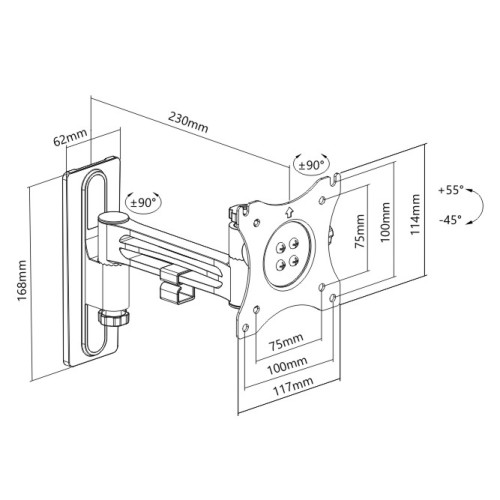 Lockable Aluminum Full-Motion RV TV Mount LDA37-111 For most 13”-32” Displays from china(chinese)
