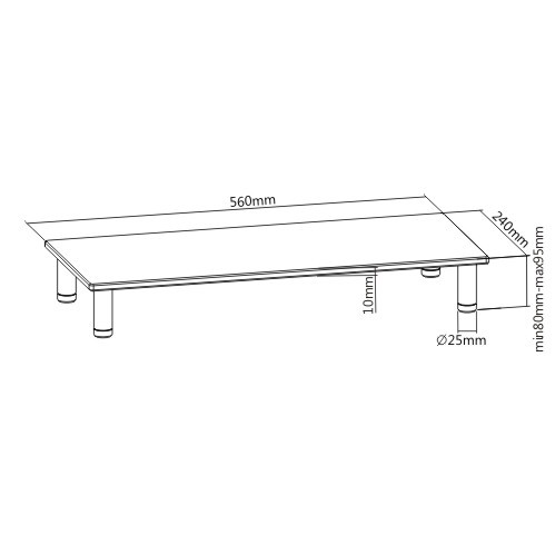 調整可能な強化ガラス表面ライザー STB-032 目/首の負担を軽減する from china(chinese)