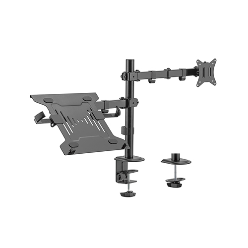 Steel Monitor Arm with Laptop Tray LDT66-C024ML For most 17”-32” monitors from china(chinese)