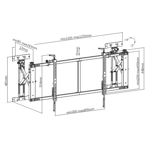 SOPORTE PARA VIDEOWALL DE MONTAJE RÁPIDO PARA PANTALLAS DE 56"-60" LVW12-60T Para la mayoría de televisores de pantalla plana LED y LCD de 56"-60" from china(chinese)