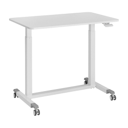 Compact Mobile Pneumatic Sit-Stand Desks with Square Legs 