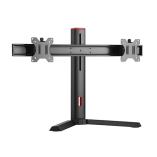 Dual Screen Freestanding Pro Gaming Monitor Stand with Headphone Holder