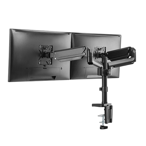 Premium Dual Monitors Aluminum Pole Mounted Gas Spring Monitor Arm LDT26-C024P Adjust and Position Your Monitor - Perfect for Smaller Desktop from china(chinese)