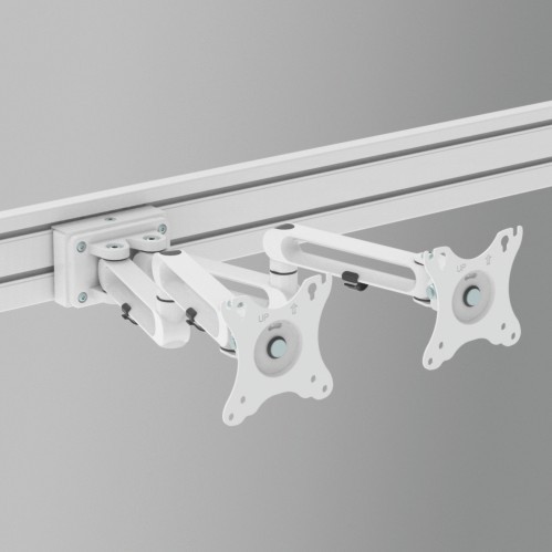 Dual Screens Aluminum Monitor Arm for Slat Wall SW03-13 Fit 17"~32" Monitors from china(chinese)