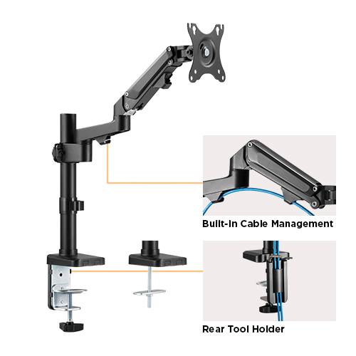 Single Monitor Aluminum Gas Spring Monitor Arm LDT47-C012 For 17"-27" Monitors from china(chinese)