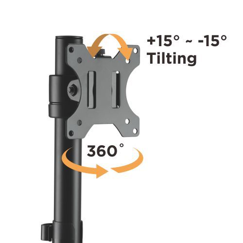 Articulating Pole Mount Single Monitor Stand LDT40-T01 Fit Most 17”-32” Monitors from china(chinese)