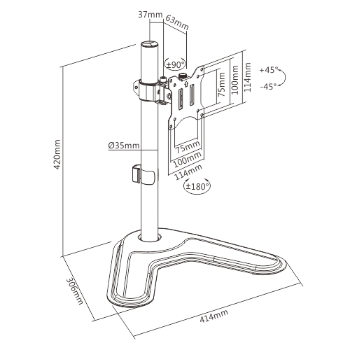 Pole Mount Single Monitor Stand Supplier and Manufacturer- LUMI