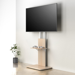 Modern Slim TV Floor Stand with Casters