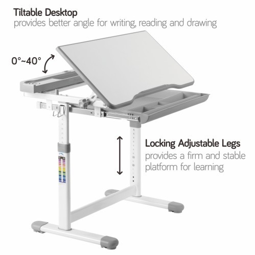 ネジロック式高さ調節可能なキッズデスクとフルバックレストチェアセット B204EDU 角度調節式可能なデスクトップ | プルアウト式式引き出し | ストレージ凹溝 | ランプスロット from china(chinese)