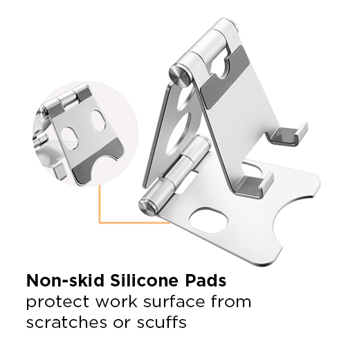 Portable Aluminum Cell Phone Stand with Dual Adjustable Panels PHS02-2S Compatible with Smartphones below 6.5" from china(chinese)