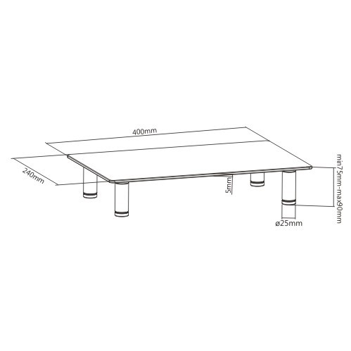 Adjustable Tempered Glass Surface Riser STB-105 Reduce eye/neck strain from china(chinese)