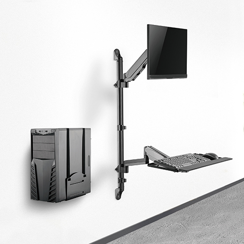 Single Screen Pole Held Computer Wall Mount with CPU Holder WWS04-01 Keep Yourself in Right Position from china(chinese)