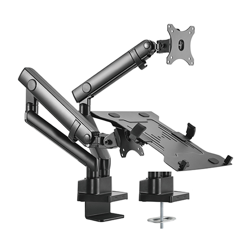 Aluminum Slim Spring-Assited Monitor Arm with Laptop Holder LDT20-C024ML Use Laptop for Instants, Use Desktop for Works Required More Computer Power from china(chinese)