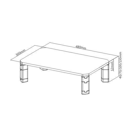 パーティクルボードモジュラー多機能ライザー AMS-6 ほとんどの13''~32''モニター、ノートパソコン、プリンター、およびその他のオフィス機器に対応 from china(chinese)