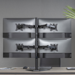 Quad-Monitor Steel Articulating Monitor Stand