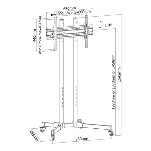 Versatile & Compact TV Cart T1028E For most 37"-70" LED/LCD Flat Panel TVs from china(chinese)