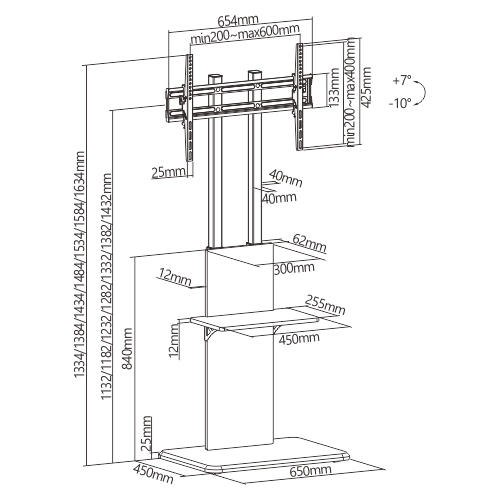 キャスター付きモダンなスリムテレビフロアスタンド FS16-46NW ほとんどの37"-70"テレビ用 from china(chinese)