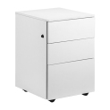 3-Drawer Wheeled Mobile File Cabinet with Lock