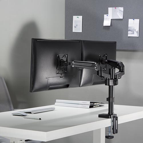 Dual Monitors Aluminum Gas Spring Monitor Arm Supplier and Manufacturer-  LUMI