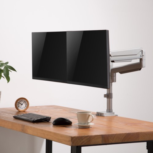 BRAZO PARA DOS MONITORES RENDIMIENTO RESORTE DE GAS ALUMINIO MONTAJE EN POSTE LDT34-C024P Para la Mayoría de los Monitores de 17"-32" from china(chinese)