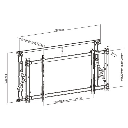 Super Slim Video Wall Mount LVW09-46T Effortlessly Create the Thinnest Seamless Digital Signage Displays from china(chinese)