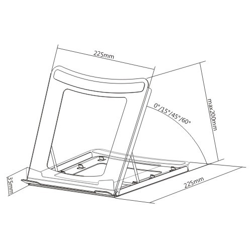 Foldable Steel Laptop/Tablet Stand with 3 Adjustment Positions LPS01-2 Portable Ergonomics--Suitable for 10’’~15” laptops and most tablets from china(chinese)