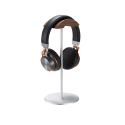 Aluminum Desktop Headphone Stand with Hardwood Headrest