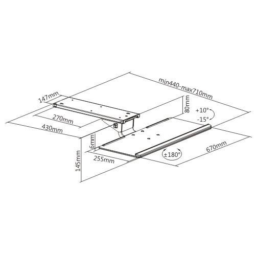 Negative Tilt & Swivel Under-Desk Keyboard Tray with Gel Wrist Rest KBT-03 Create Clutter-Free Desktops.  from china(chinese)