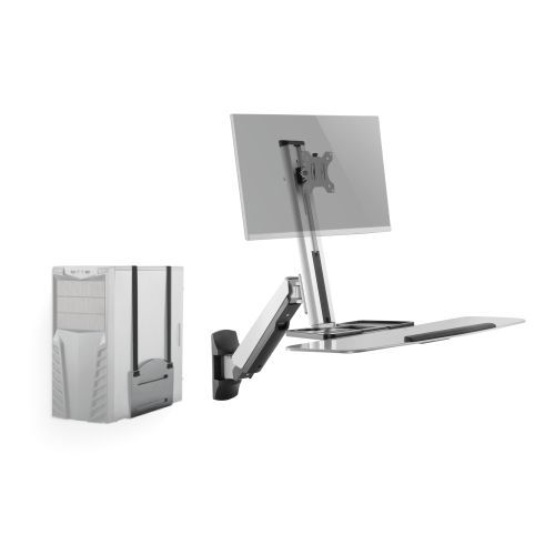 CPUホルダー付きシングルスクリーンクラシックガススプリング式コンピューター壁掛け金具 DWS02-W01 ほとんどの13''-32"LED/LCDモニター画面用 from china(chinese)