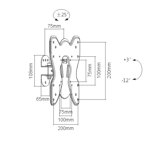 Compact Pivot TV Wall Mount KMA20-220 For most 23"-42" LED, LCD Flat Panel TVs from china(chinese)