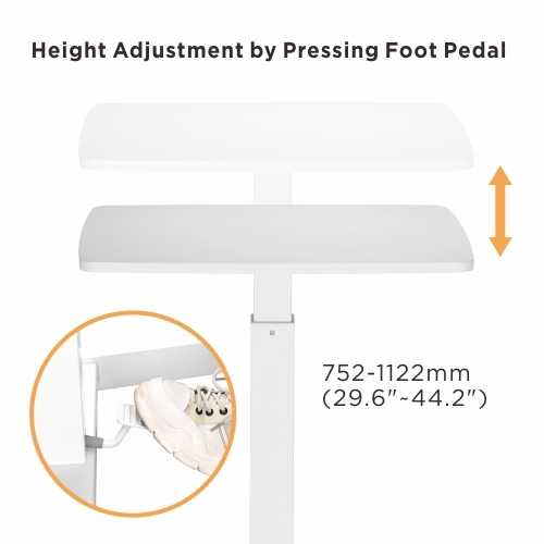 Height Adjustable Mobile Workstation with Foot Pedal FWS07-2 A Mobile Stand for Presentations or an Active Work Style from china(chinese)