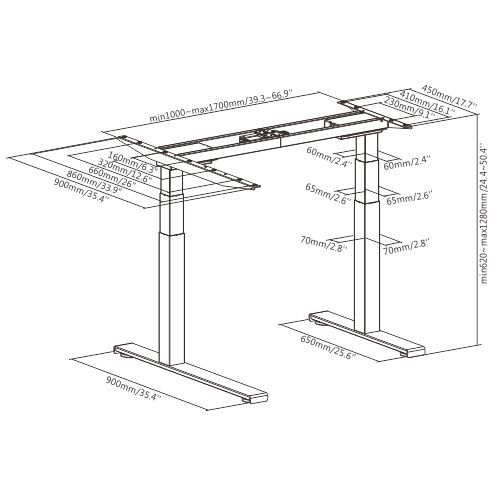 2-leg L-shaped Dual Motor Sit-Stand Desk M07-23DL Left or Right - Made Easy! from china(chinese)
